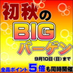 8月17日から9月10日（日）まで　初秋のＢＩＧバーゲン