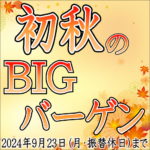 8月29日(木)から9月23日(月・振替休日)まで 初秋のBIGバーゲン