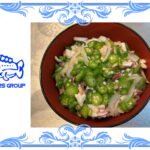 シロイカとオクラのネバネバ丼